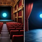 연극 무대 기술 - Here are three detailed image prompts in English, designed to showcase advanced theatrical technolog...